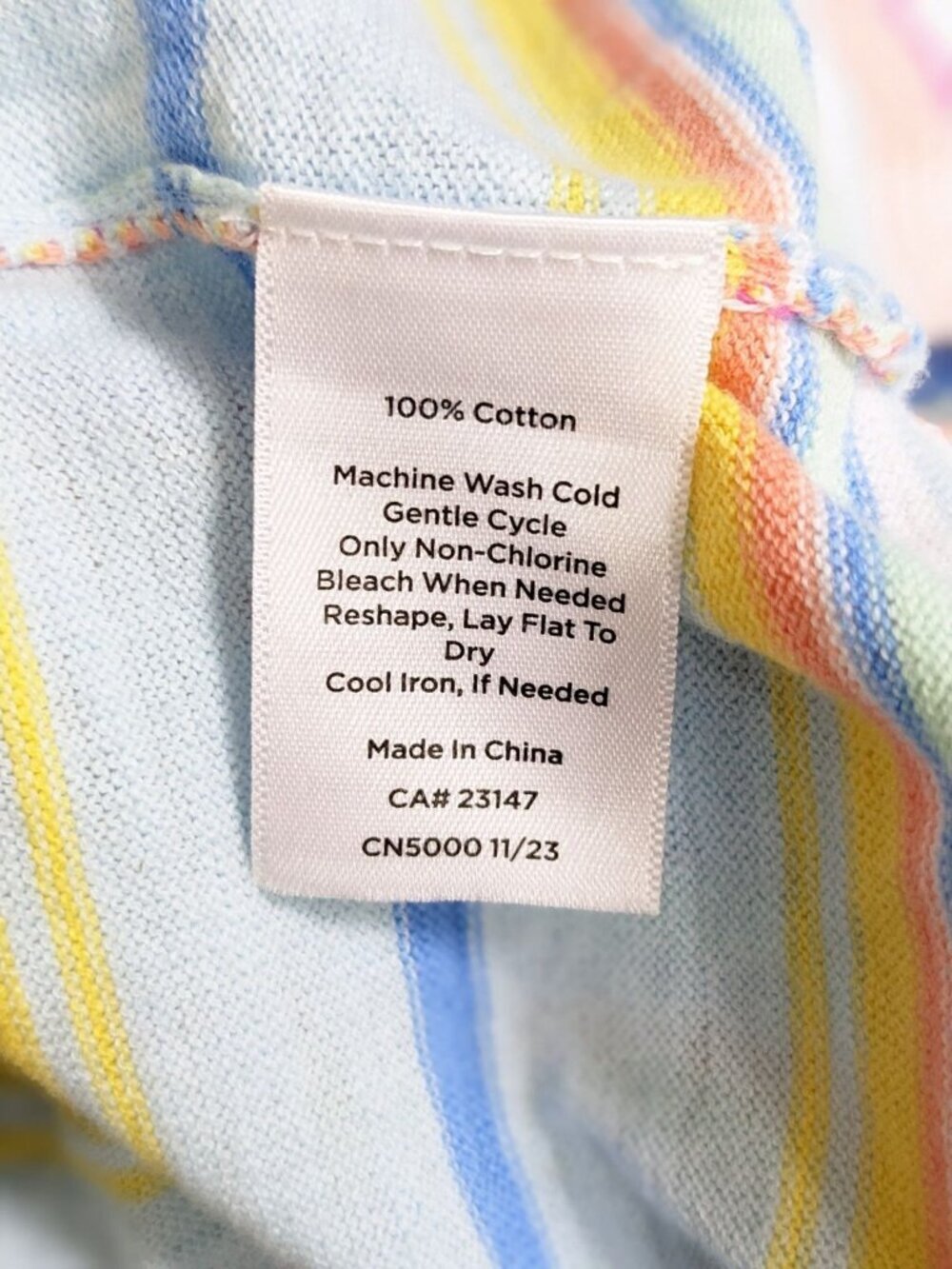 Talbots Knit Sweater Womens M Pastel Striped Cotton Preppy Resort Coastal Beach - Picture 6 of 6